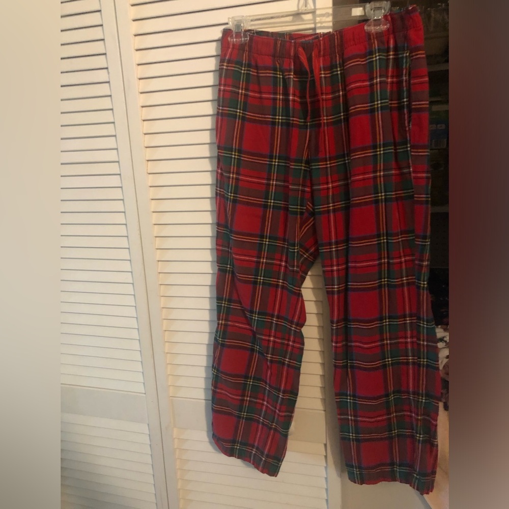 Old Navy Red Plaid Soft Flannel Lounge Sleep Pants Pockets